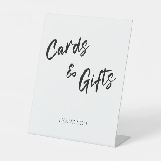 ミニマモダンリストのカードと贈り結婚物 台座サイン (正面)