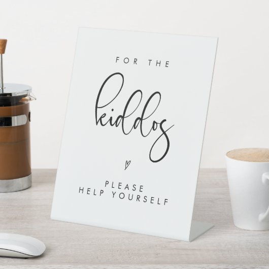 ミニマモダンリストのキドス結婚テーブルのサイン 台座サイン (インサイチュ)