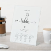 ミニマモダンリストのキドス結婚テーブルのサイン 台座サイン (インサイチュ)