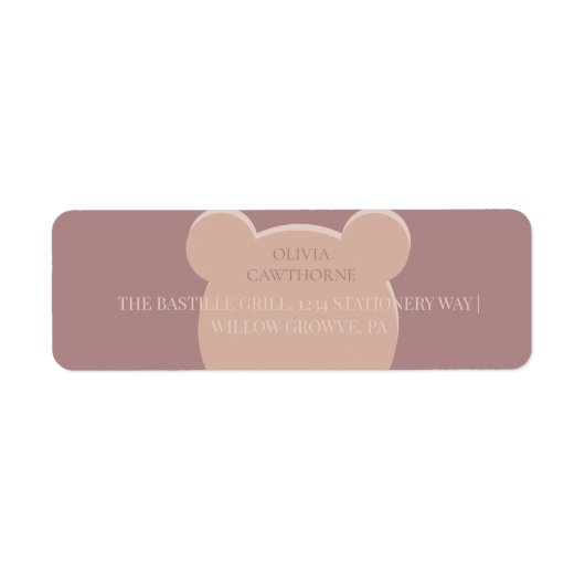 ミニマモダンリストのクマの赤ちゃんシャワー ラベル (正面)