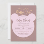 ミニマモダンリストのクマの赤ちゃんシャワー 招待状 (正面)