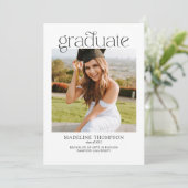 ミニマモダンリストのクラスフォトコラージュ卒業 案内状 (スタンド正面)