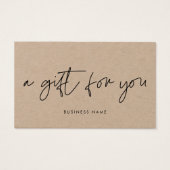 ミニマモダンリストのクラフト紙ギフト券 (正面)