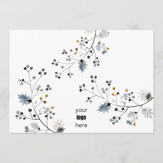 ミニマモダンリストのクリスマスオーガニック企業のはっきりした シーズンカード (裏面)