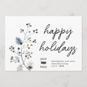 ミニマモダンリストのクリスマスオーガニック企業のはっきりした シーズンカード (正面)