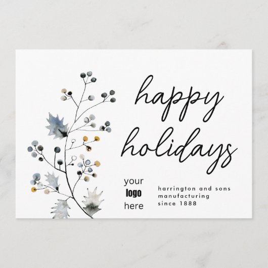 ミニマモダンリストのクリスマスオーガニック企業のはっきりした シーズンカード (正面)