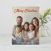 ミニマモダンリストのクリスマスカスタムフォトグリーン シーズンカード (スタンド正面)