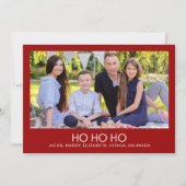 ミニマモダンリストのクリムゾンレッド「HO HO HO」写真 シーズンカード (正面)