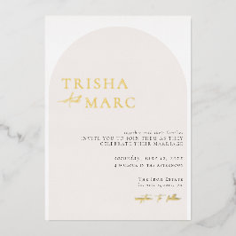 ミニマモダンリストのクリ結婚ーム 箔招待状