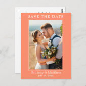 ミニマモダンリストのコーラル日付を保存 ポストカード (正面/裏面)