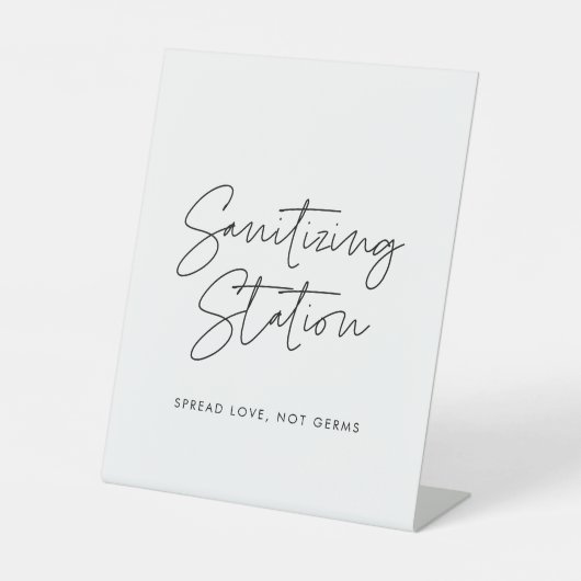 ミニマモダンリストのサニタイズ結婚ステーションの看板 台座サイン (正面)