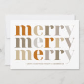 ミニマモダンリストのシックなメリークリスマスフォト シーズンカード (正面)