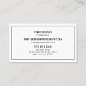 ミニマモダンリストのシックな写真写真 名刺 (裏面)