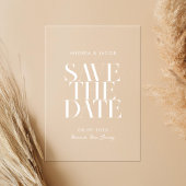 ミニマモダンリストのシックな結婚式の日付を保存 アクリル招待状