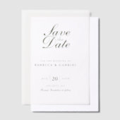 ミニマモダンリストのシックな結婚式の日付を保存 ベラム紙招待状 (オフセット)
