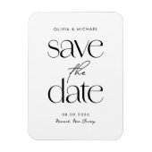 ミニマモダンリストのシックな結婚式の日付を保存 マグネット (縦)