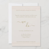 ミニマモダンリストのシャンパン金ゴールド私たちが行う結婚の 招待状 (正面)