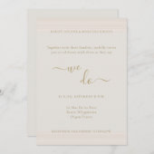 ミニマモダンリストのシャンパン金ゴールド私たちが行う結婚の 招待状 (正面/裏面)