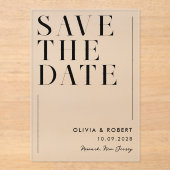 ミニマモダンリストのシ結婚ック アクリル招待状 (正面)