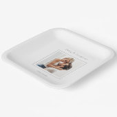 ミニマモダンリストのスクア結婚ーフォト ペーパープレート (傾斜あり)