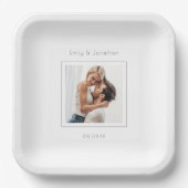 ミニマモダンリストのスクア結婚ーフォト ペーパープレート (正面)