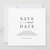 ミニマモダンリストのスクエアは日付を保存する 招待状 (正面)