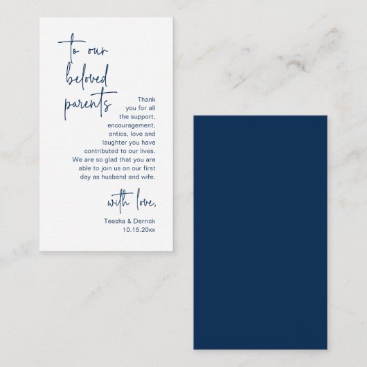 ミニマモダンリストのスクリプ結婚ト、ありがとう エンクロージャーカード (正面/裏面)