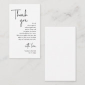 ミニマモダンリストのスクリプ結婚ト、ありがとう エンクロージャーカード (正面/裏面)