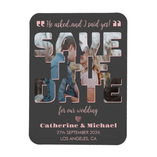 ミニマモダンリストのスタイリッシュタイポグラフィ写真 マグネット (縦)