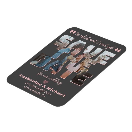 ミニマモダンリストのスタイリッシュタイポグラフィ写真 マグネット (左側)