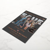 ミニマモダンリストのスタイリッシュタイポグラフィ写真 箔シーズンカード (回転した状態)