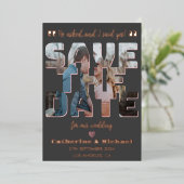 ミニマモダンリストのスタイリッシュタイポグラフィ写真 箔シーズンカード (立ち正面)