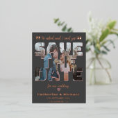 ミニマモダンリストのスタイリッシュタイポグラフィ写真 箔シーズンポストカード (立ち正面)