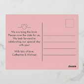 ミニマモダンリストのスタイリッシュタイポグラフィ写真 箔シーズンポストカード (裏面)