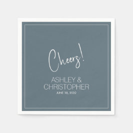 ミニマモダンリストのスモークブルー結婚ズ スタンダードカクテルナプキン