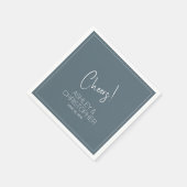 ミニマモダンリストのスモークブルー結婚ズ スタンダードカクテルナプキン (角)