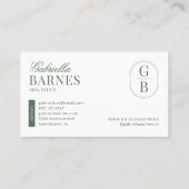 ミニマモダンリストのセージはっきりしたグリーン 名刺 (裏面)