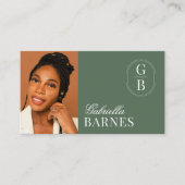 ミニマモダンリストのセージはっきりしたグリーン 名刺 (正面)