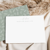 ミニマモダンリストのセージ植物学パーソナライズされた ノートカード