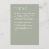 ミニマモダンリストのセージ結婚グリーン エンクロージャーカード (正面)