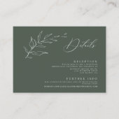 ミニマモダンリストのセージ緑の書結婚道 エンクロージャーカード (正面)