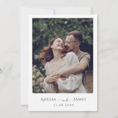 ミニマモダンリストのセージ緑の結婚写真 招待状 (裏面)