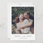 ミニマモダンリストのセージ緑の結婚写真 招待状 (裏面)