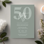 ミニマモダンリストのセージ50th誕生日パーティー 招待状<br><div class="desc">このミニマルタイポグラフィ50th誕生日パーティーの招待は、誕生日パーティーにモダン最適である。シンプルデザインは、セージの背景にクラシックの白い文字を備えている。任意の色でカスタマイズ可能保デザインとエレガント現状のまま、または独自のグラフィックとアートワークを追加してカスタマイズ。レイアウト、フォント、文字サイズの変更など、このデザインの高度なカスタマイズを行うには、上クリックの「」ボタカスタマイズンを使用してください。何か連絡質問があれば私に頼む！</div>