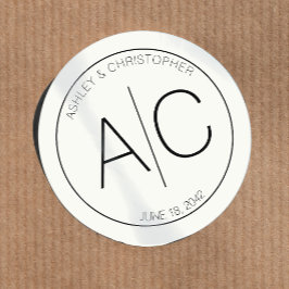 ミニマモダンリストのソフト結婚ホワイト ラウンドシール