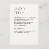 ミニマモダンリストのソフト結婚ホワイト 出欠カード (正面)