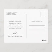 ミニマモダンリストのタイムラ結婚インの日付を保存 ポストカード (裏面)