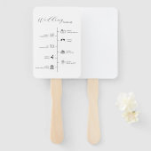 ミニマモダンリストのタイムラ結婚イン詳細カード ハンドファン (正面&裏面)