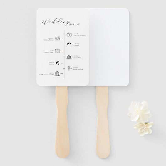 ミニマモダンリストのタイムラ結婚イン詳細カード ハンドファン (正面&裏面)