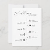 ミニマモダンリストのタイムラ結婚イン詳細カード 招待状 (正面)